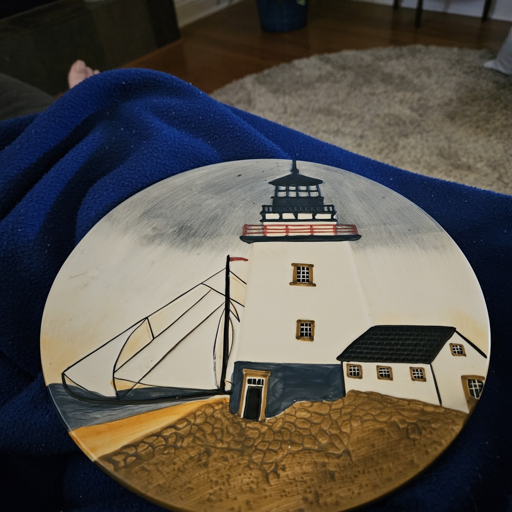 Sakura Decorative Plate with Nautical Design